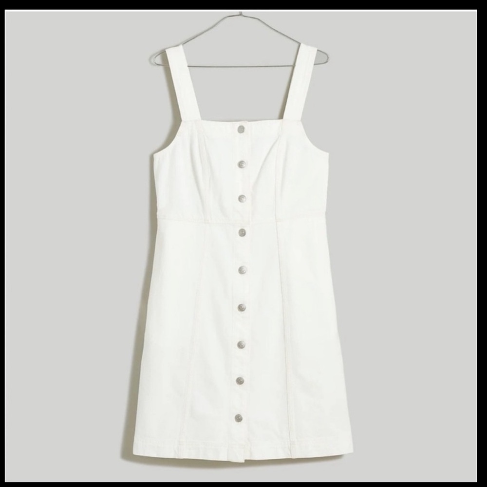 Madewell Denim Square-Neck Sleeveless Mini Dress